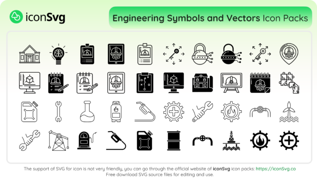 Engineering Symbols and Vectors Icon Pack