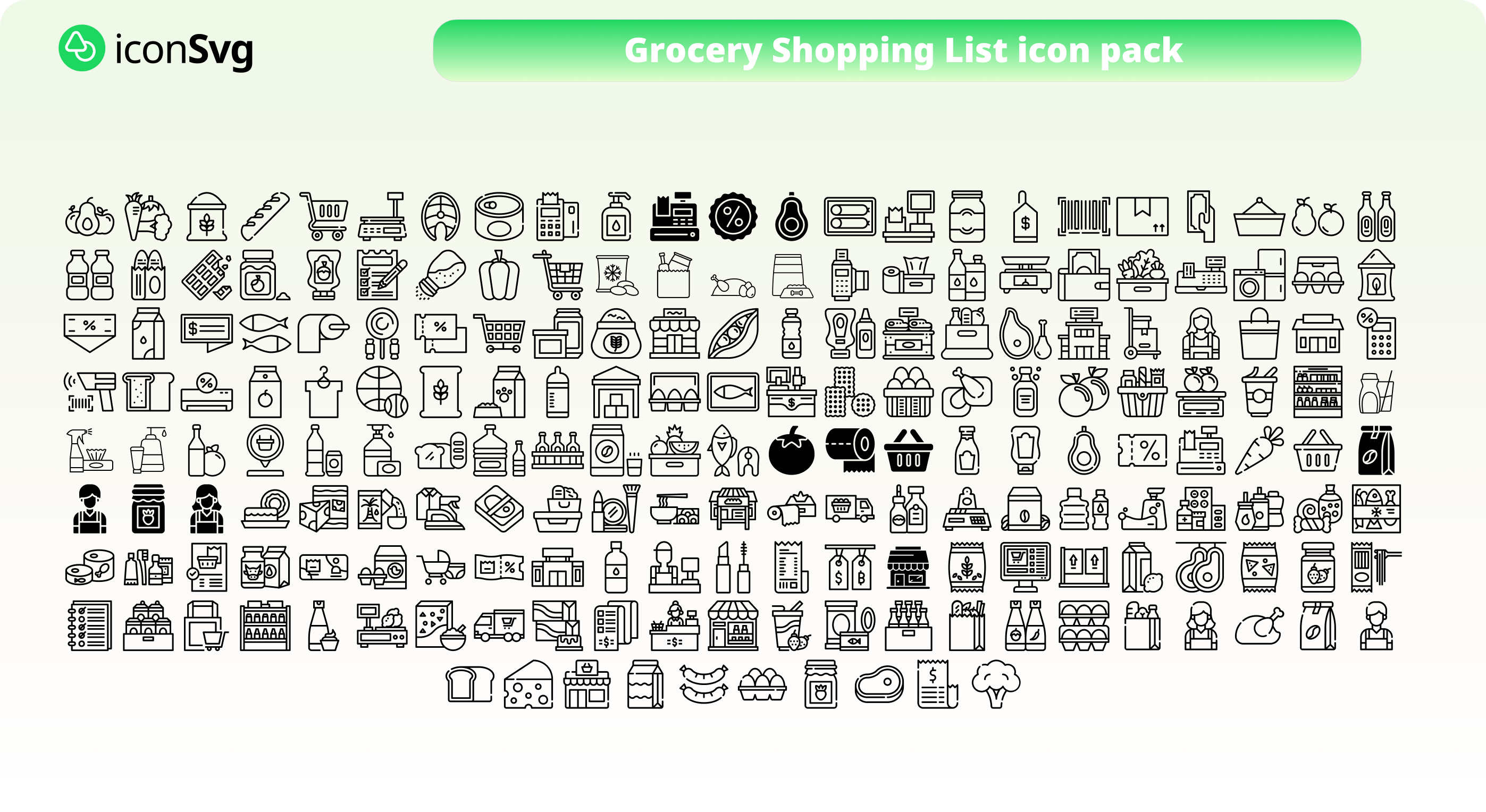 Elevate the visual identity of your grocery shopping app with our meticulously curated Icon SVG packs. Explore a diverse selection of high-quality icons tailored specifically for grocery-related functionalities, designed to enhance the user experience and capture attention.