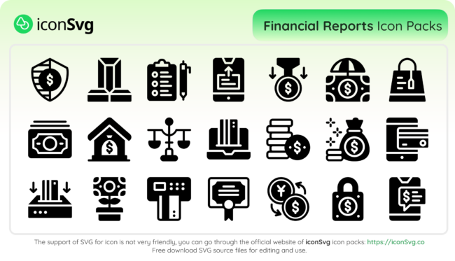 Financial Reports SVG icon pack