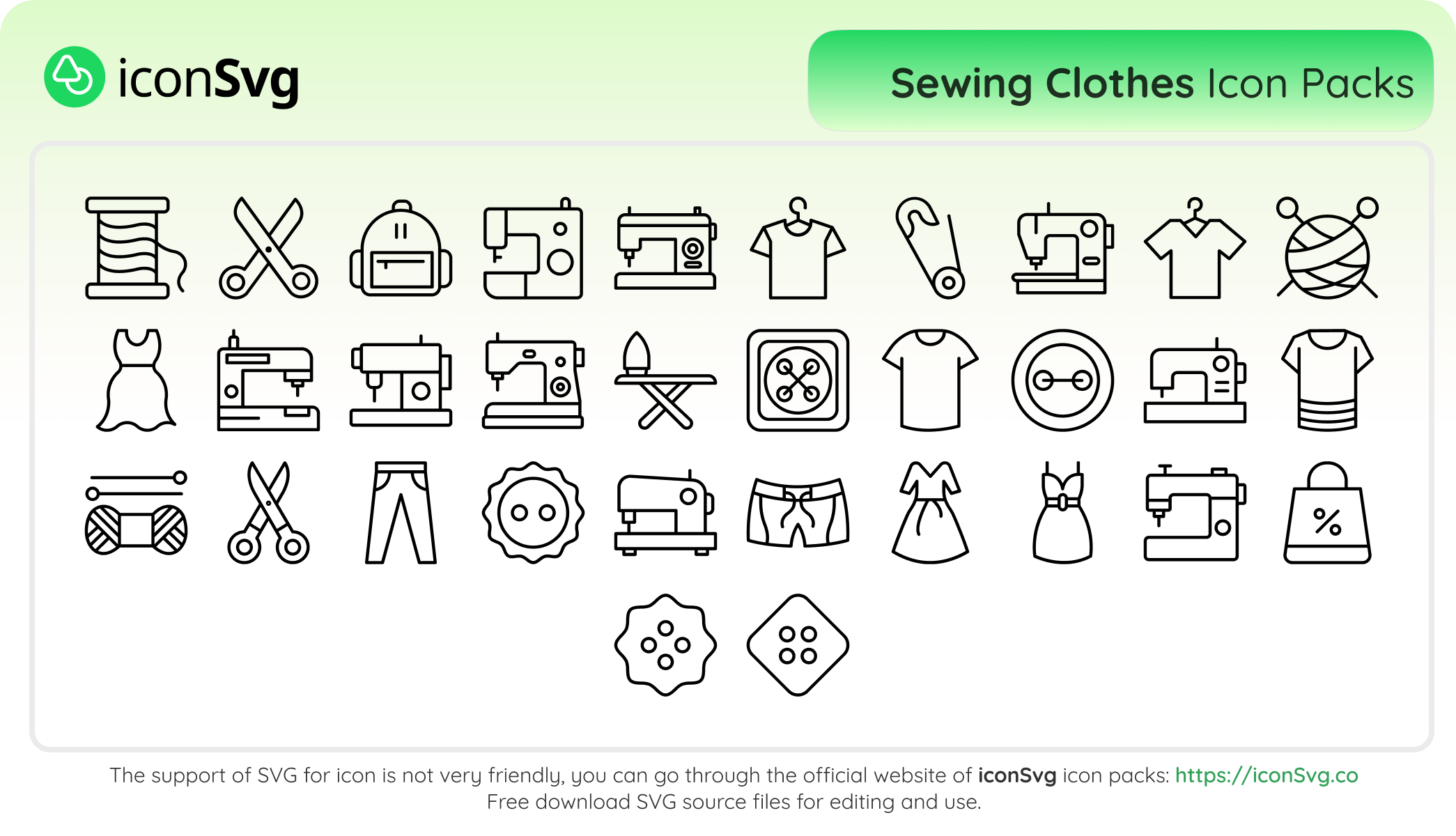 Sewing Clothes Icon Packs